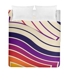 Angles Design Pattern Retro Duvet Cover Double Side (full/ Double Size) by Maspions