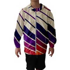 Angles Design Pattern Retro Kids  Hooded Windbreaker