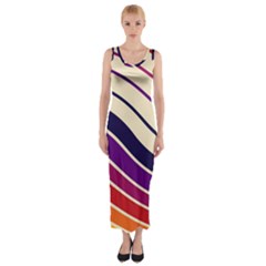 Angles Design Pattern Retro Fitted Maxi Dress by Maspions