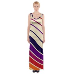 Angles Design Pattern Retro Thigh Split Maxi Dress by Maspions