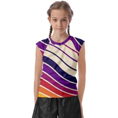 Angles Design Pattern Retro Kids  Raglan Cap Sleeve T-shirt