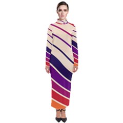 Angles Design Pattern Retro Turtleneck Maxi Dress by Maspions