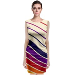 Angles Design Pattern Retro Classic Sleeveless Midi Dress