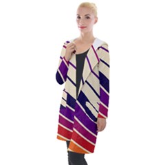 Angles Design Pattern Retro Hooded Pocket Cardigan