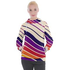 Angles Design Pattern Retro Women s Hooded Pullover