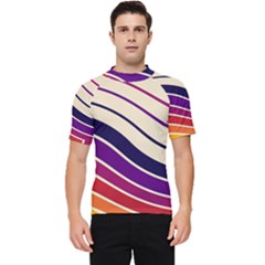 Angles Design Pattern Retro Men s Short Sleeve Rash Guard