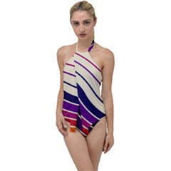 Angles Design Pattern Retro Go With The Flow One Piece Swimsuit