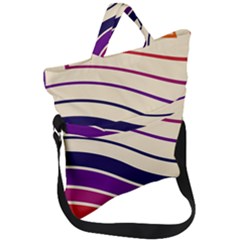 Angles Design Pattern Retro Fold Over Handle Tote Bag