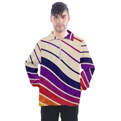 Angles Design Pattern Retro Men s Half Zip Pullover