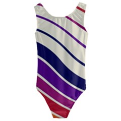 Angles Design Pattern Retro Kids  Cut-out Back One Piece Swimsuit