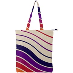 Angles Design Pattern Retro Double Zip Up Tote Bag