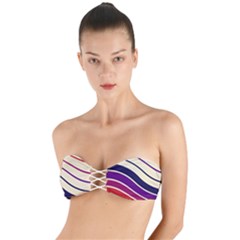 Angles Design Pattern Retro Twist Bandeau Bikini Top