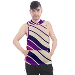 Angles Design Pattern Retro Men s Sleeveless Hoodie