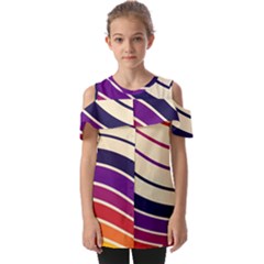 Angles Design Pattern Retro Fold Over Open Sleeve Top