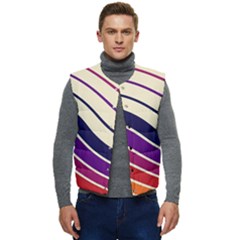 Angles Design Pattern Retro Men s Button Up Puffer Vest	