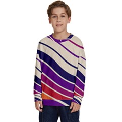 Angles Design Pattern Retro Kids  Crewneck Sweatshirt