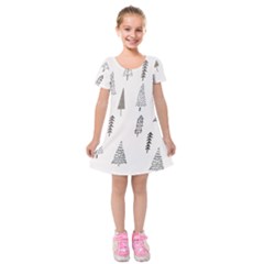 Christmas Tree Trees Nature Kids  Short Sleeve Velvet Dress