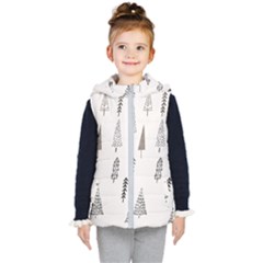 Christmas Tree Trees Nature Kids  Hooded Puffer Vest