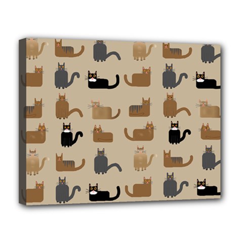 Cat Pattern Texture Animal Canvas 14  X 11  (stretched)