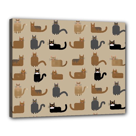 Cat Pattern Texture Animal Canvas 20  X 16  (stretched)