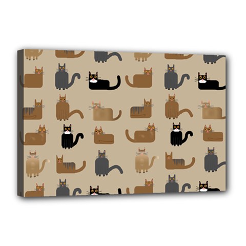 Cat Pattern Texture Animal Canvas 18  X 12  (stretched)