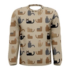 Cat Pattern Texture Animal Men s Long Sleeve T-shirt