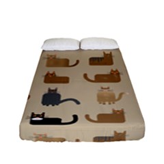 Cat Pattern Texture Animal Fitted Sheet (full/ Double Size)