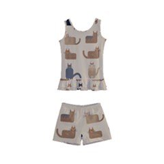 Cat Pattern Texture Animal Kids  Boyleg Swimsuit