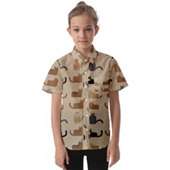 Cat Pattern Texture Animal Kids  Short Sleeve Shirt