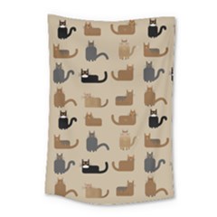 Cat Pattern Texture Animal Small Tapestry by Maspions