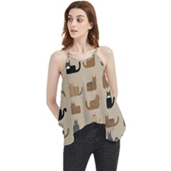 Cat Pattern Texture Animal Flowy Camisole Tank Top