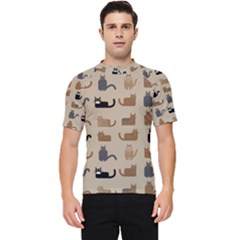 Cat Pattern Texture Animal Men s Short Sleeve Rash Guard