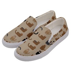 Cat Pattern Texture Animal Men s Canvas Slip Ons