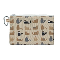 Cat Pattern Texture Animal Canvas Cosmetic Bag (large)