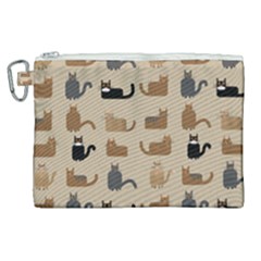 Cat Pattern Texture Animal Canvas Cosmetic Bag (xl)