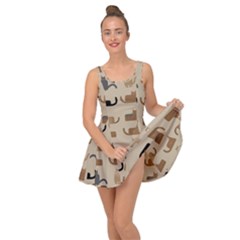 Cat Pattern Texture Animal Inside Out Casual Dress