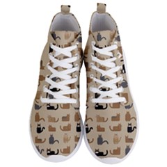 Cat Pattern Texture Animal Men s Lightweight High Top Sneakers