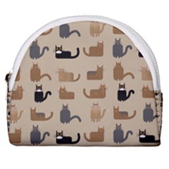 Cat Pattern Texture Animal Horseshoe Style Canvas Pouch by Maspions