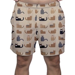 Cat Pattern Texture Animal Men s Shorts by Maspions