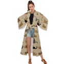 Cat Pattern Texture Animal Maxi Kimono View1