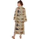 Cat Pattern Texture Animal Maxi Kimono View2