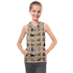 Cat Pattern Texture Animal Kids  Sleeveless Hoodie