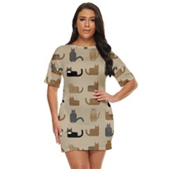 Cat Pattern Texture Animal Just Threw It On Dress by Maspions