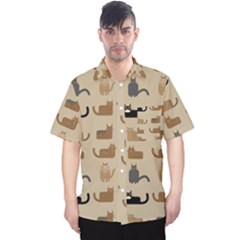 Cat Pattern Texture Animal Men s Hawaii Shirt