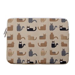 Cat Pattern Texture Animal 14  Vertical Laptop Sleeve Case With Pocket by Maspions