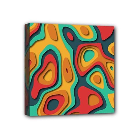 Paper Cut Abstract Pattern Mini Canvas 4  X 4  (stretched)