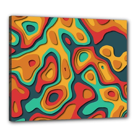 Paper Cut Abstract Pattern Canvas 24  X 20  (stretched)