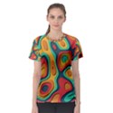 Paper Cut Abstract Pattern Women s Sport Mesh T-Shirt View1