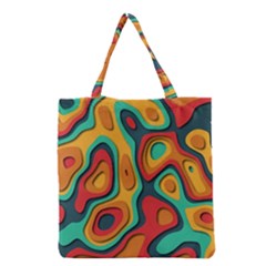 Paper Cut Abstract Pattern Grocery Tote Bag