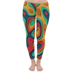 Paper Cut Abstract Pattern Classic Winter Leggings by Maspions